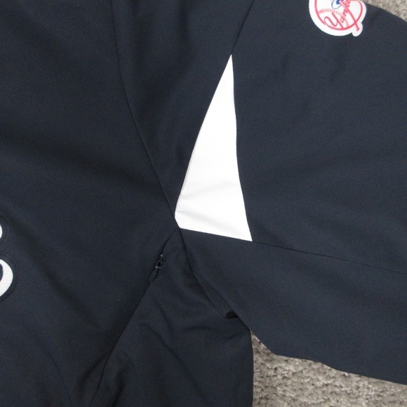 New York Yankees Jacket Mens 2XL Navy Blue Majestic Authentic Fleece Windbreaker - Picture 4 of 12